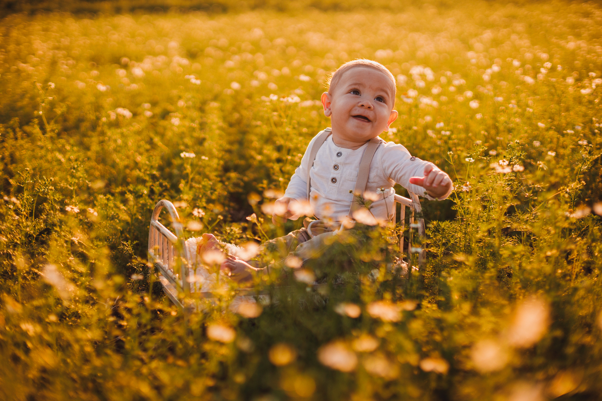 Fotografa familia Curitiba - ensaio externo bebe camomila Mandirituba