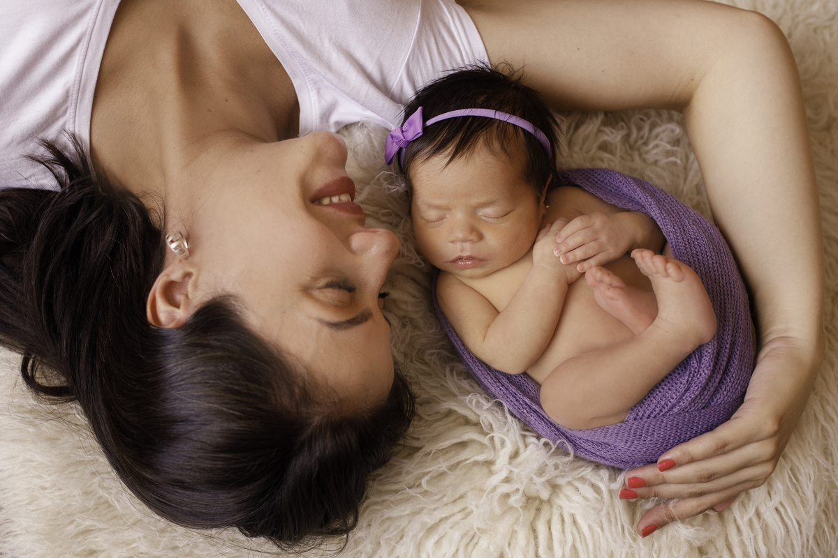 Fotografa familia Curitiba - Newborn bebe menina lavanda 