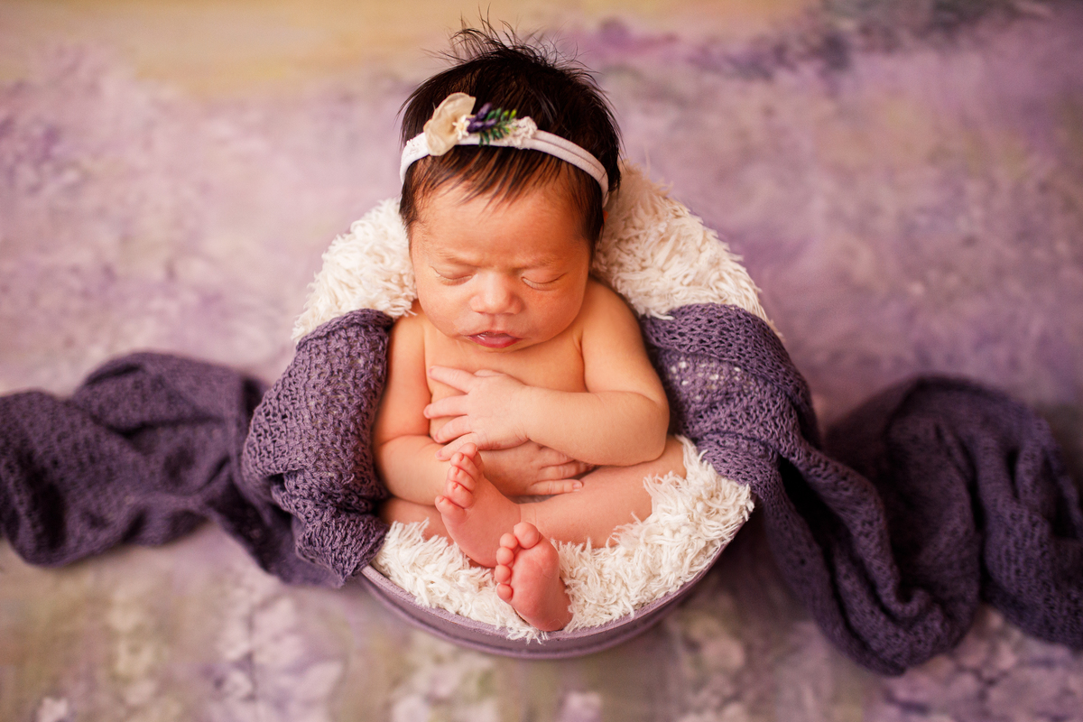 Fotografa familia Curitiba - Newborn bebe menina lavanda 