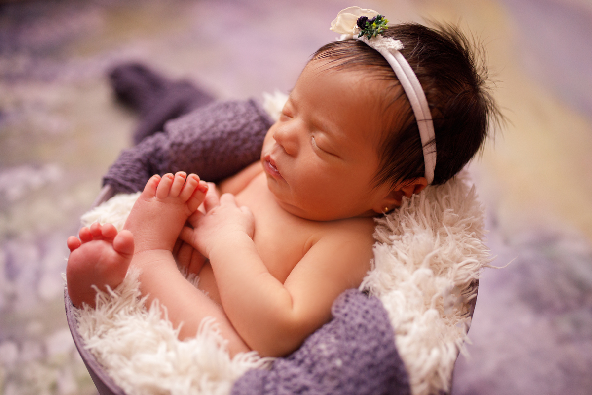 Fotografa familia Curitiba - Newborn bebe menina lavanda 