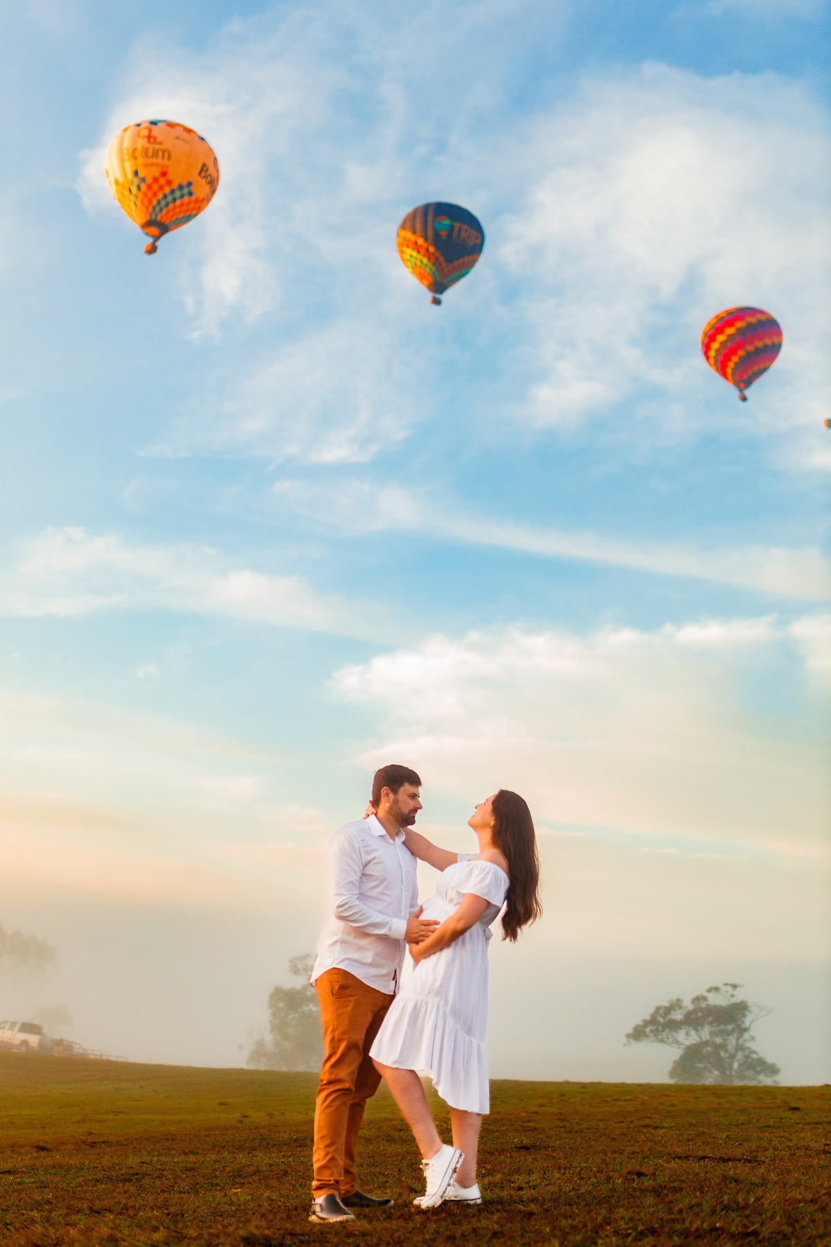 Fotografa familia Curitiba - Praia Grande SC gestante balões externo