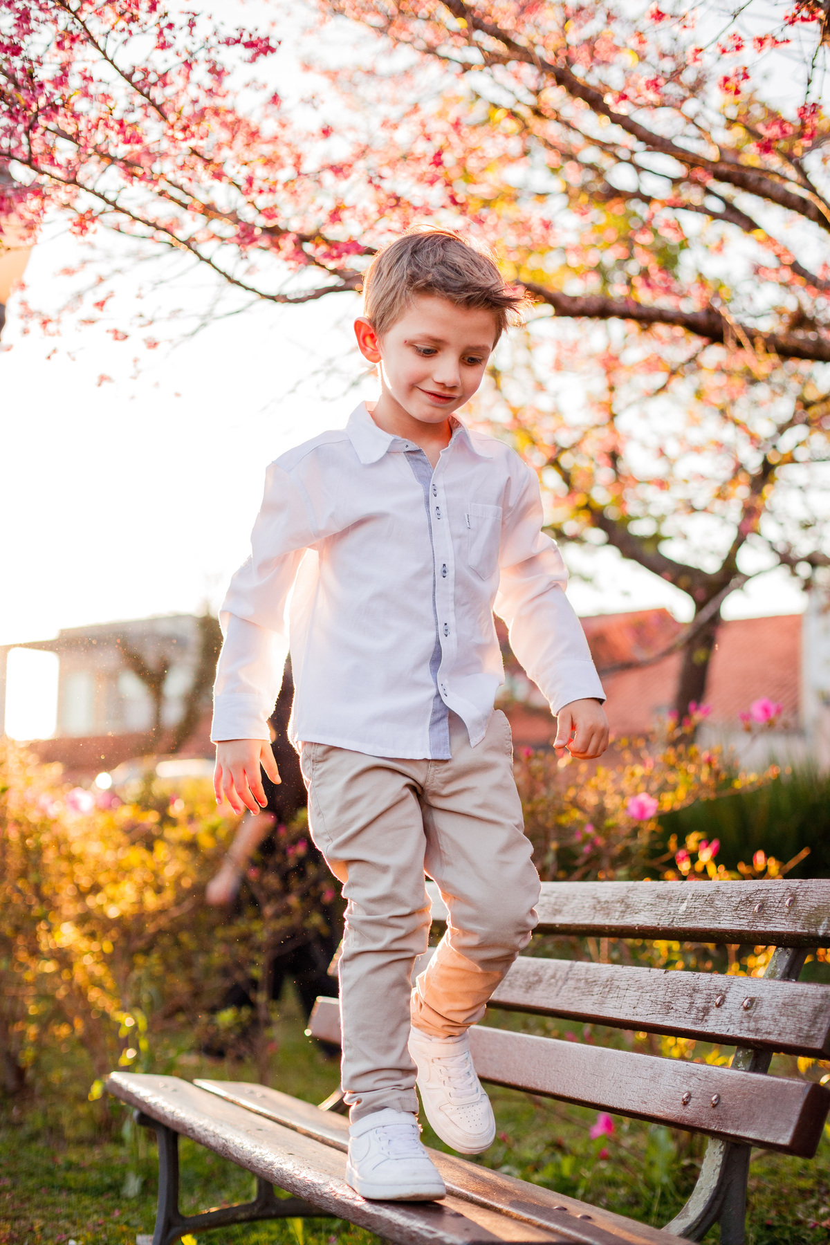 Fotografa familia Curitiba - ensaio externo cerejeiras bebê 
