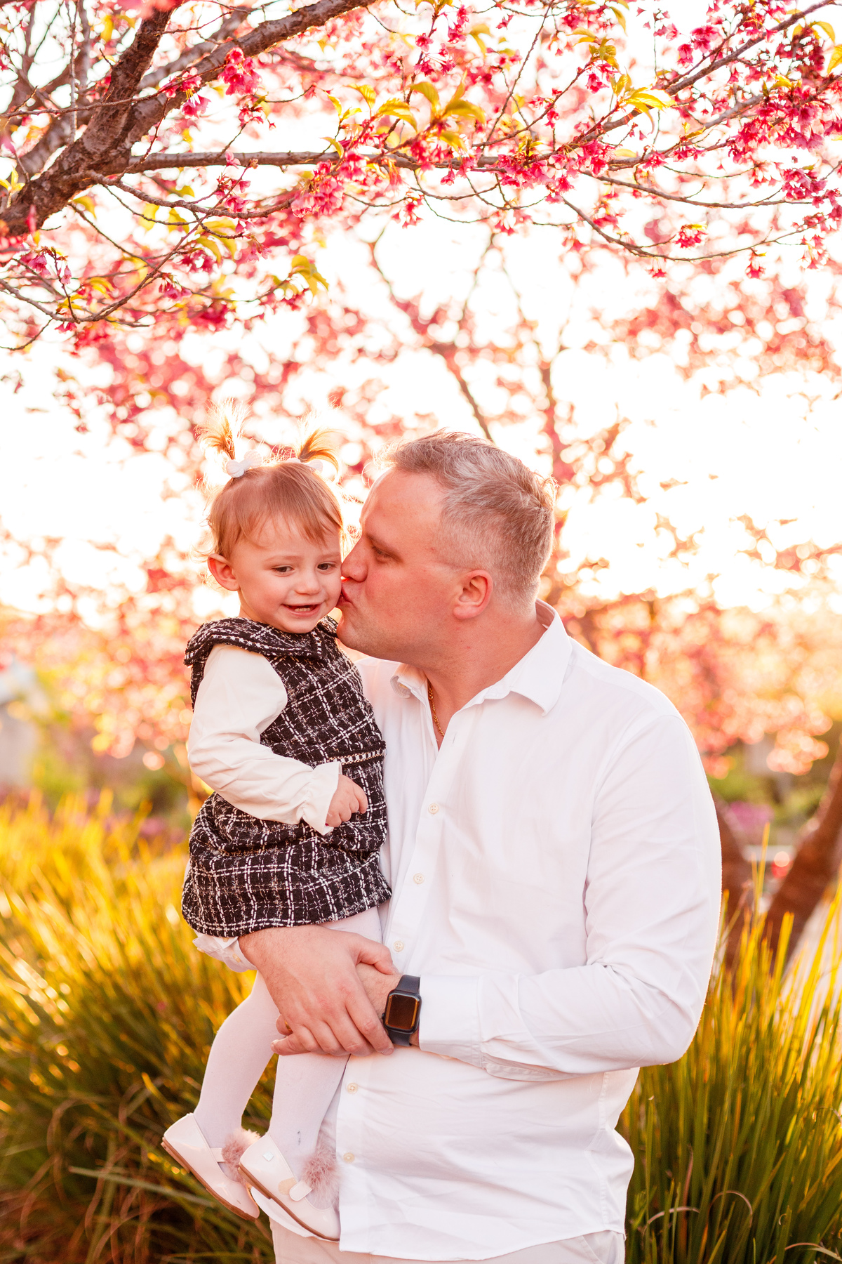 Fotografa familia Curitiba - ensaio externo cerejeiras bebê 