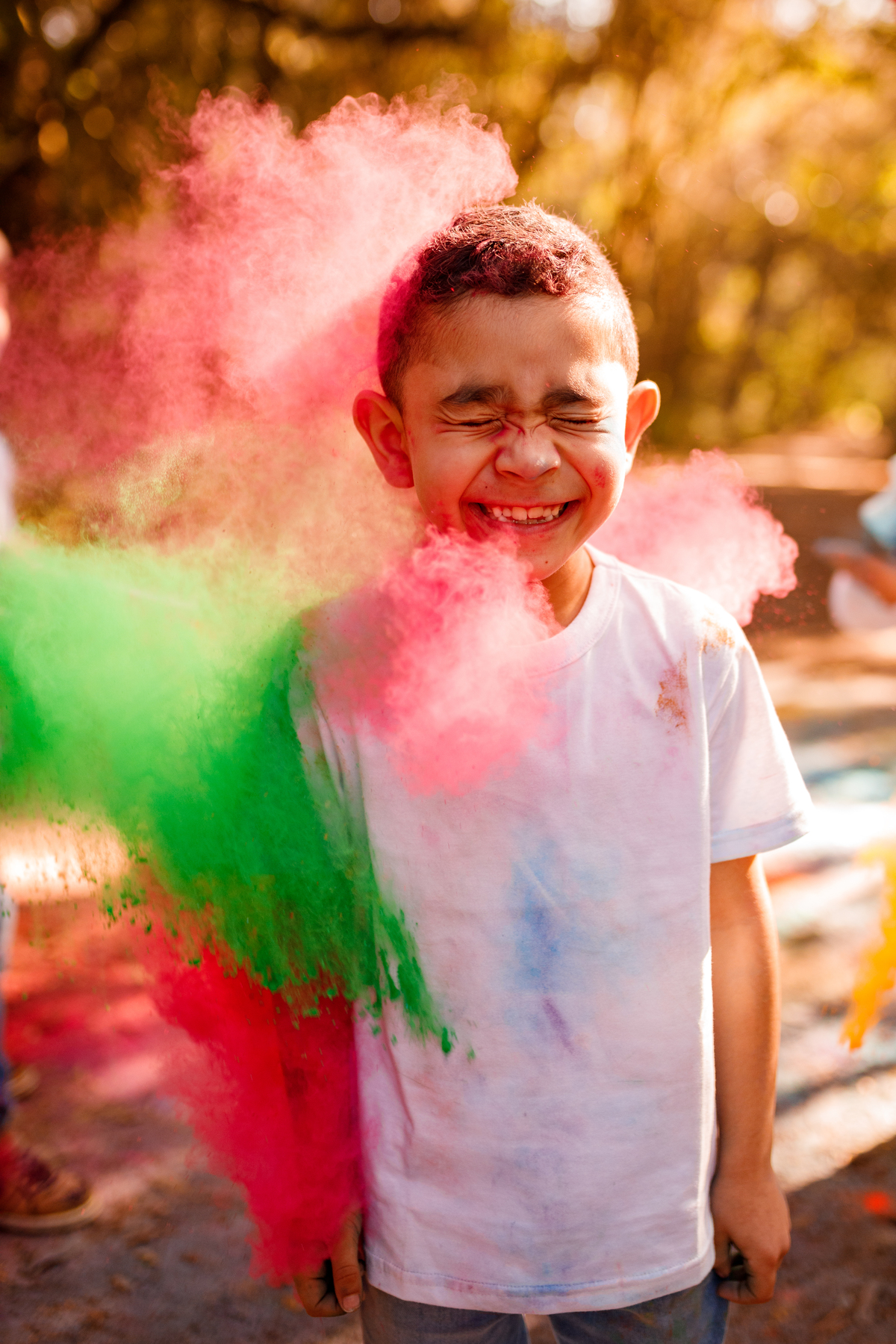 Fotografa familia Curitiba - externo com cores pó colorido California donuts