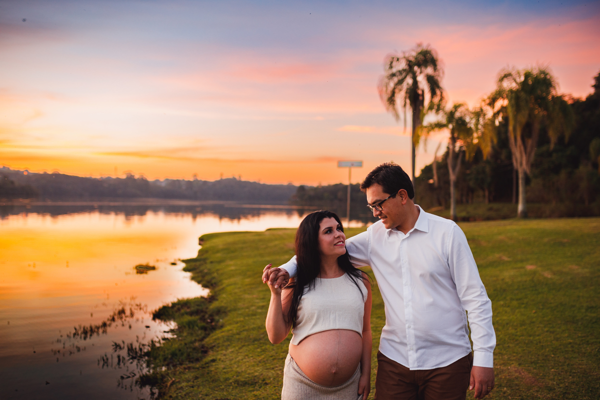 Fotografa familia Curitiba - Gestante passauna por do sol