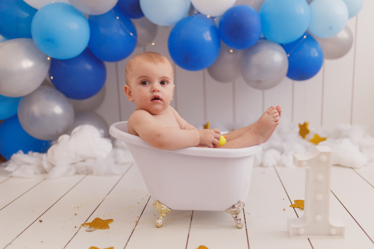 Fotografa familia Curitiba - Smash estrelas balão menino