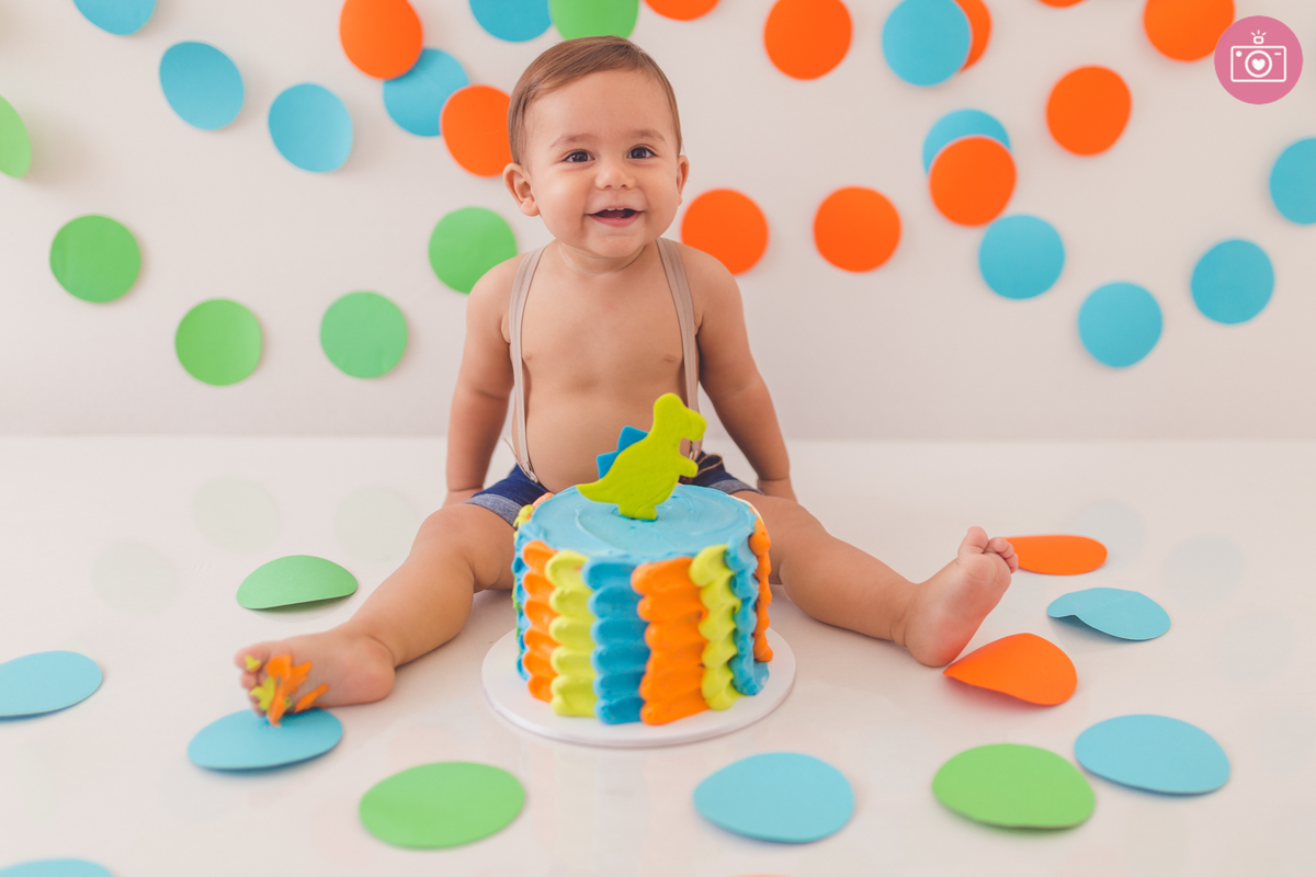 fotografia de familia curitiba - smash the Cake Caleb 12 meses