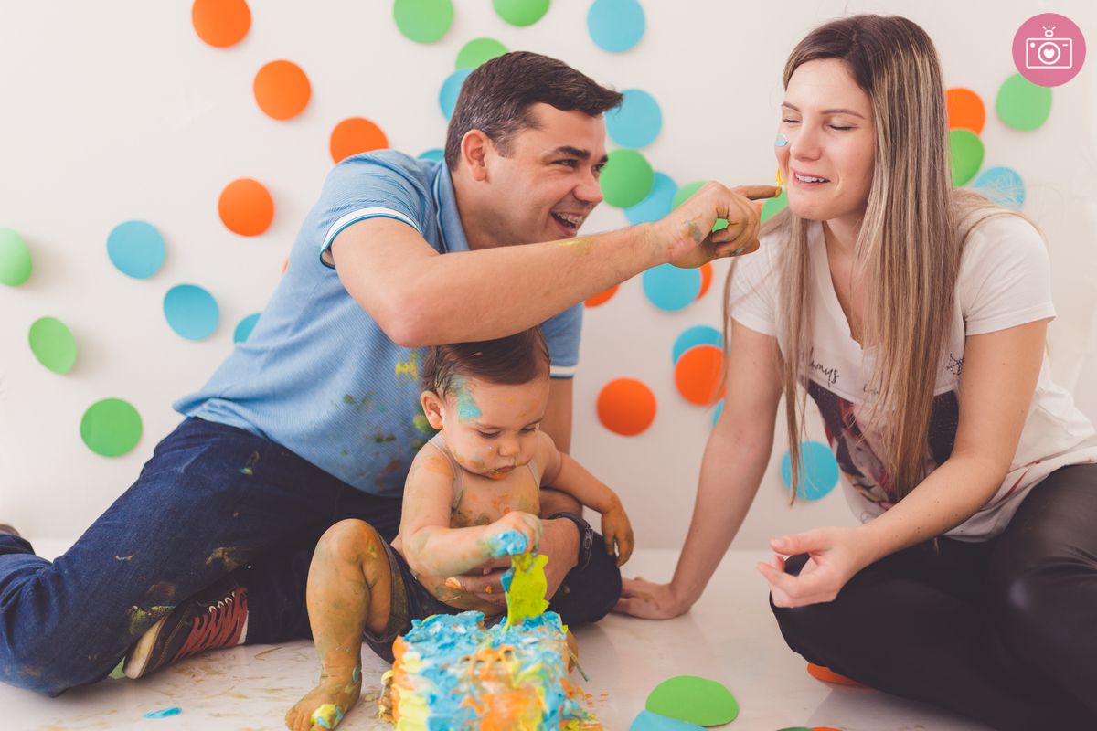 fotografia de familia curitiba - smash the Cake Caleb 12 meses