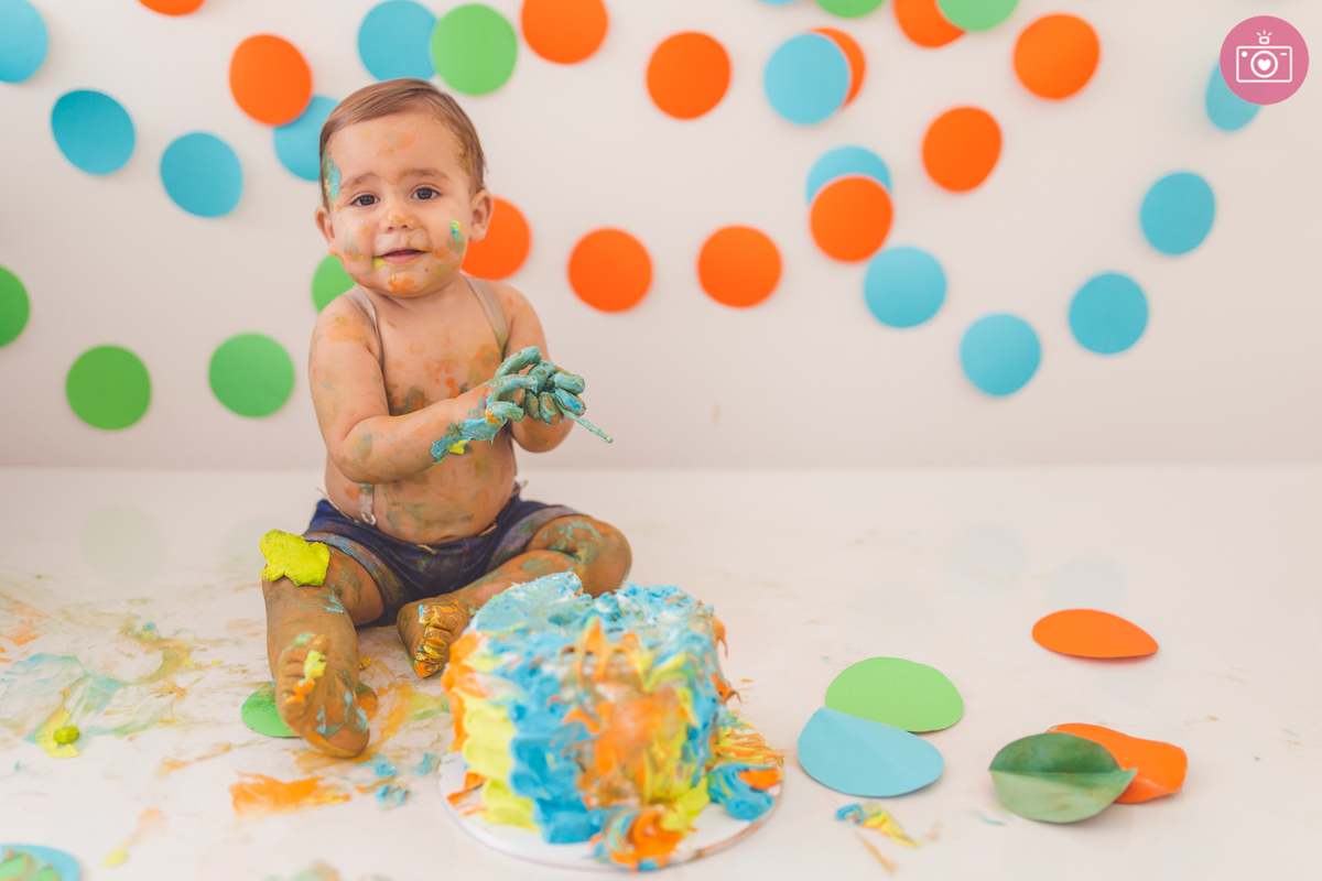 fotografia de familia curitiba - smash the Cake Caleb 12 meses