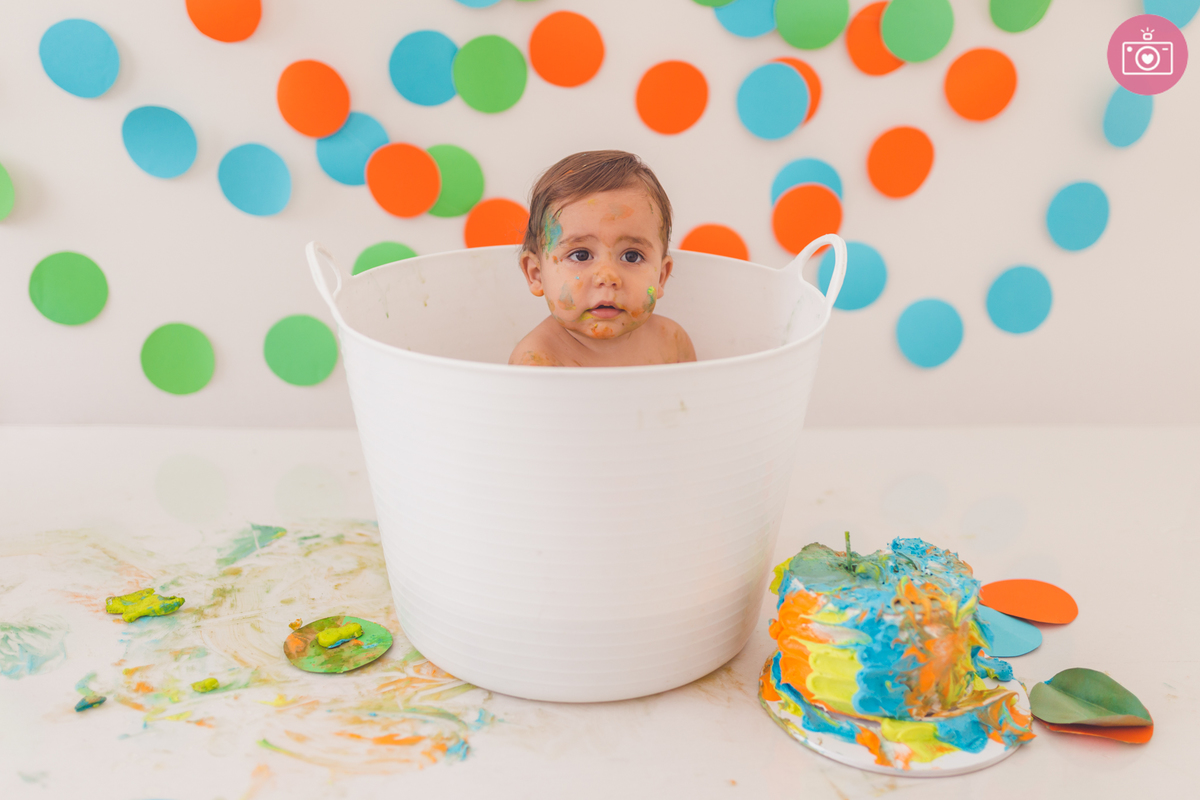 fotografia de familia curitiba - smash the Cake Caleb 12 meses