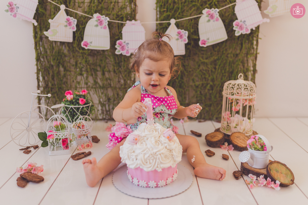 fotografa familia curitiba - ensaio smash the cake Sarah - bolo
