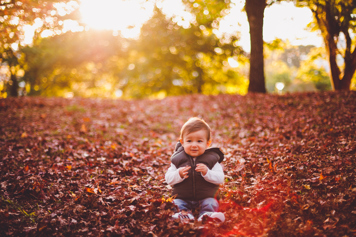 fotografa familia curitiba - externo bosque outono bebe menino 