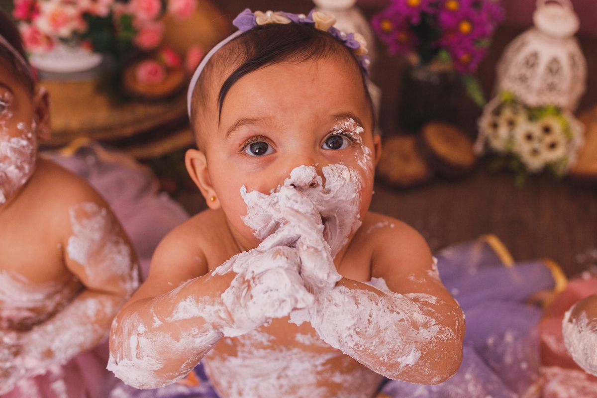 fotografa familia Curitiba - smash the cake trigemeas