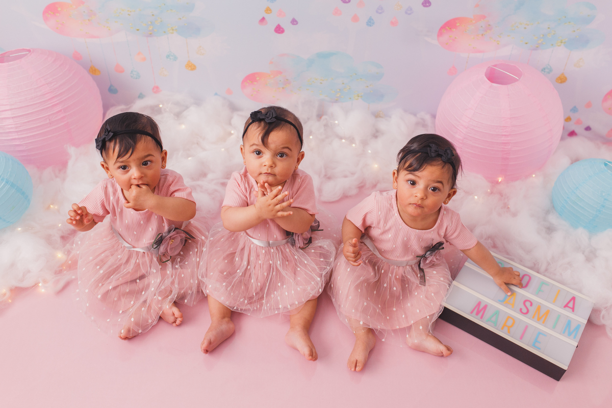 fotografa familia Curitiba - smash the cake trigemeas