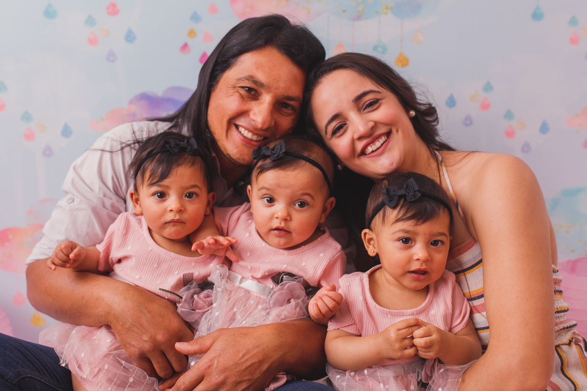 fotografa familia Curitiba - smash the cake trigemeas