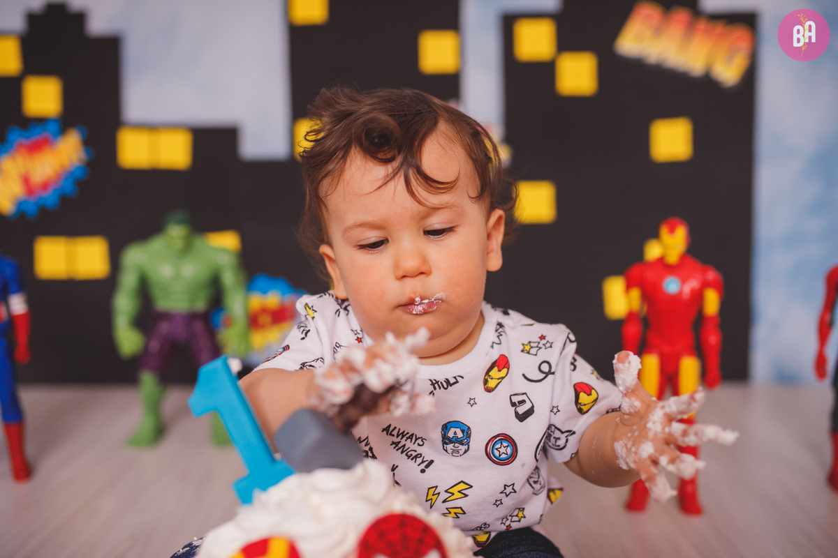 fotografa familia curitiba - ensaio estúdio bolo smash the cake