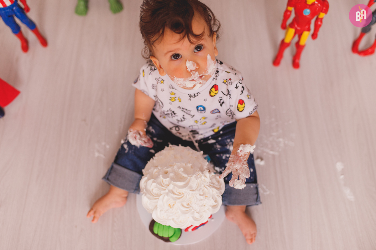 fotografa familia curitiba - ensaio estúdio bolo smash the cake