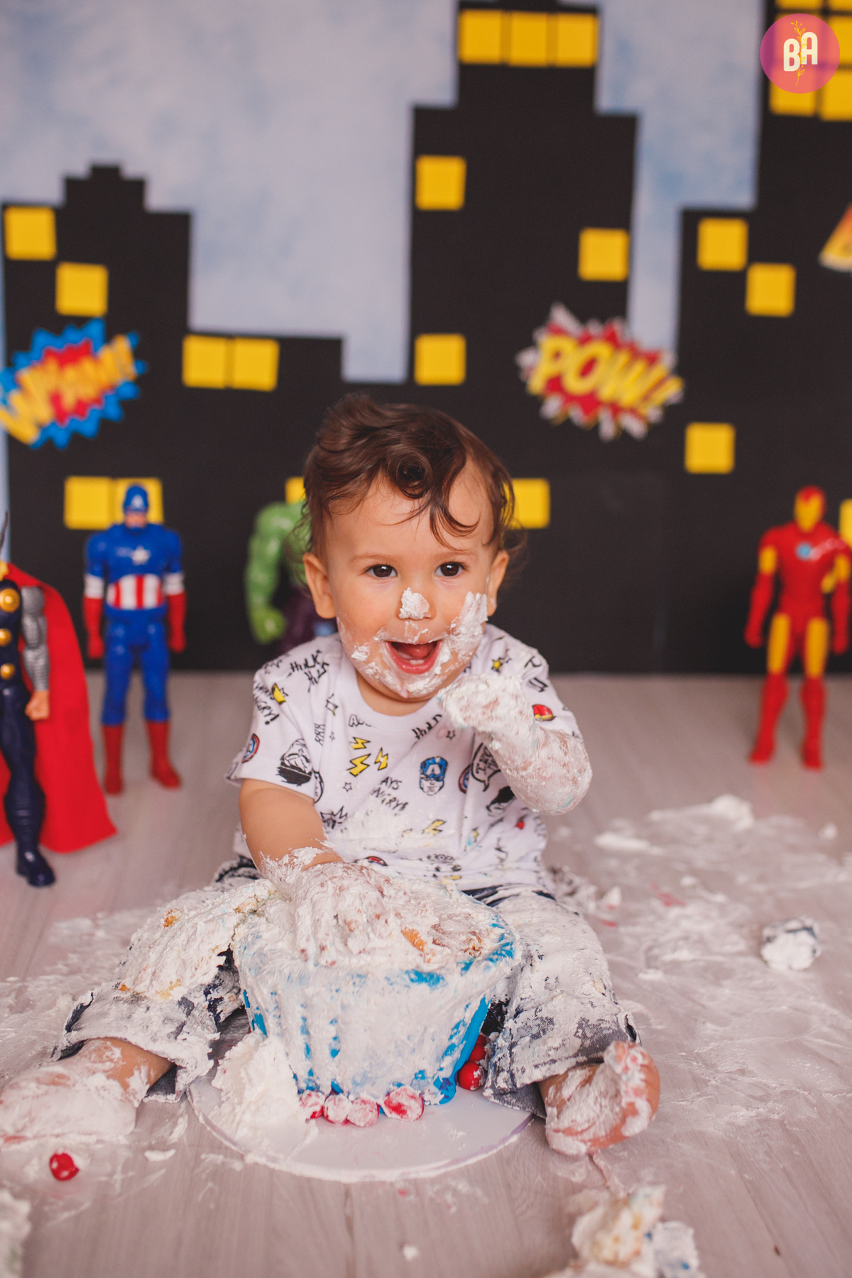 fotografa familia curitiba - ensaio estúdio bolo smash the cake