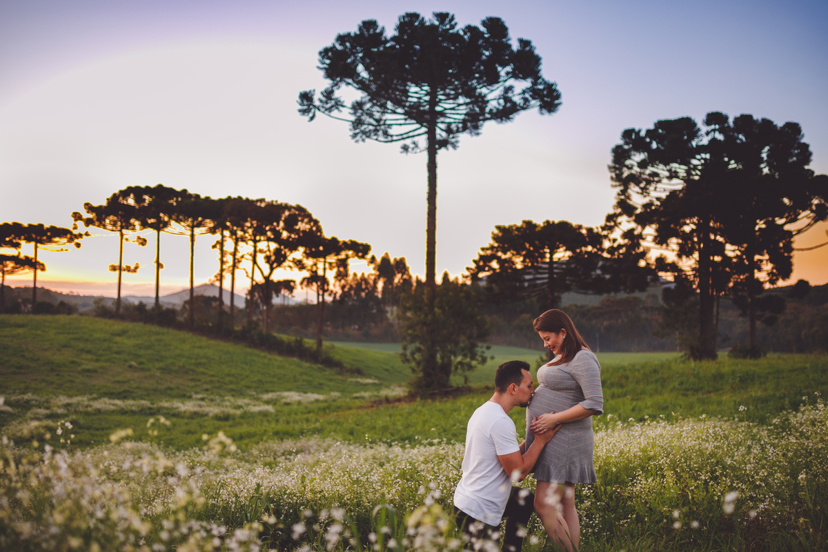 fotografa familia curitiba - ensaio gestante externo por do sol