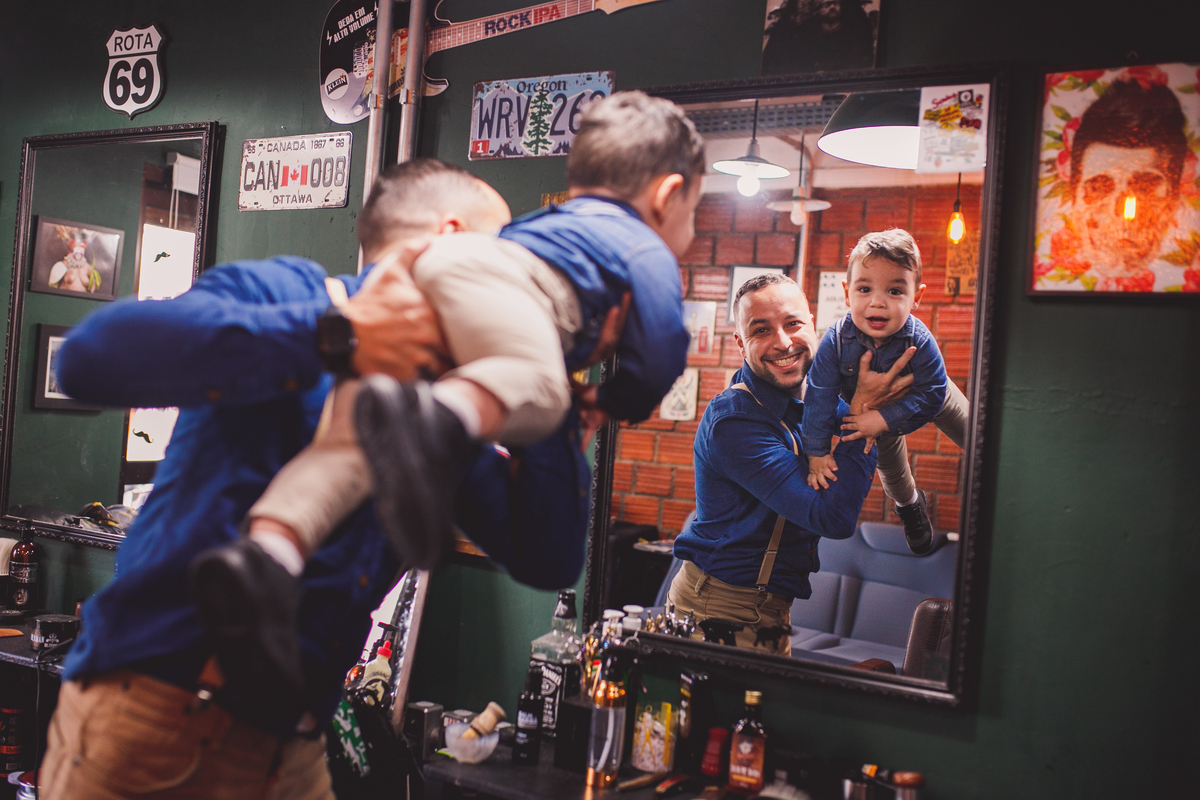 fotografa familia curitiba - dia dos pais noah barbearia