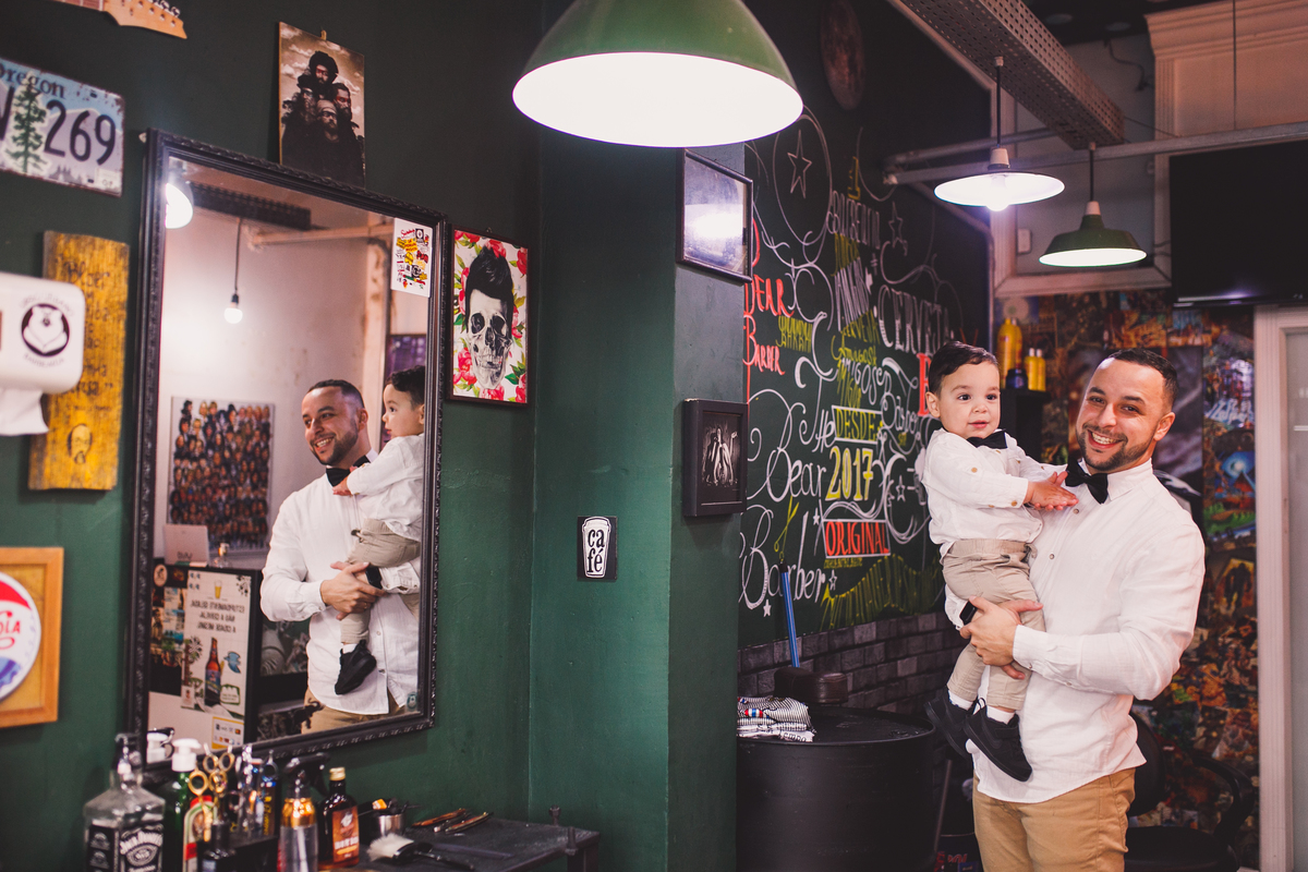 fotografa familia curitiba - dia dos pais noah barbearia