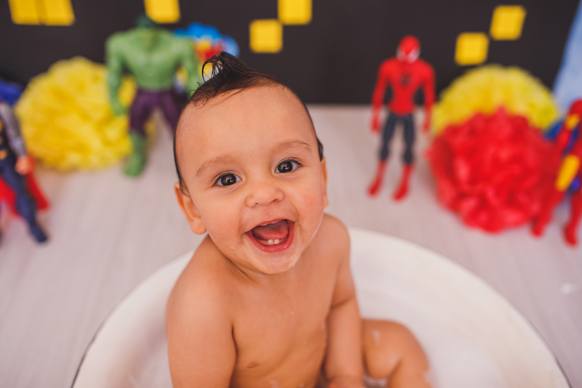 fotografa familia curitiba - ensaio estudio bolo smash the cake Henrique