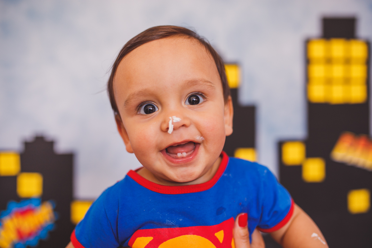 fotografa familia curitiba - ensaio estudio bolo smash the cake Henrique