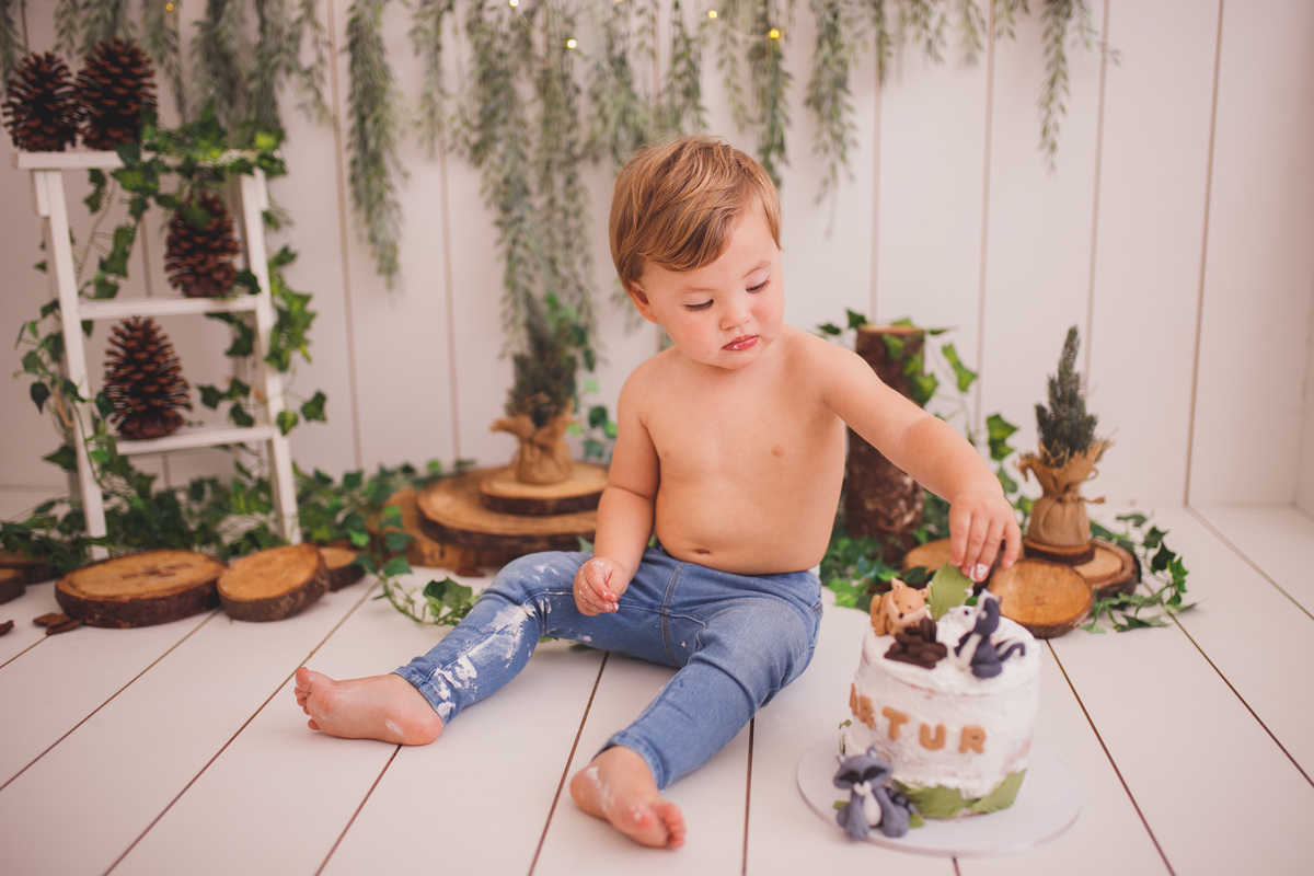 fotografa familia curitiba - smash the cake Artur estudio bolo bebe