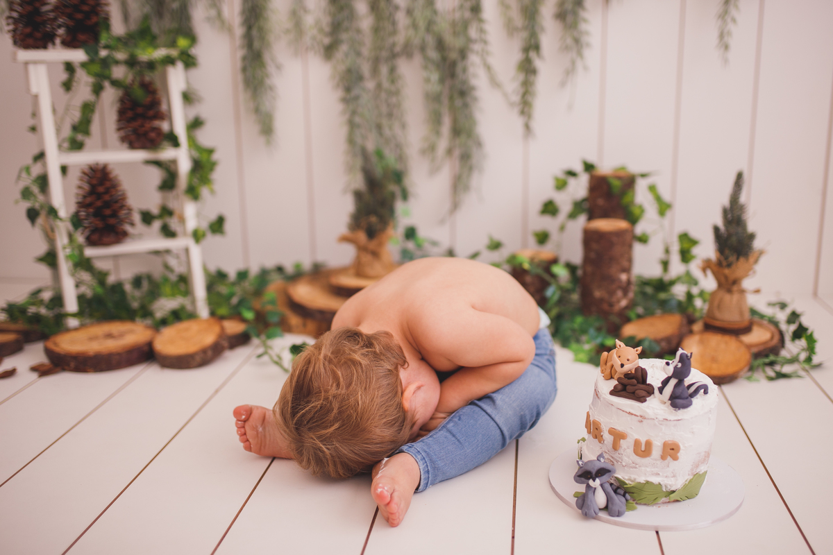 fotografa familia curitiba - smash the cake Artur estudio bolo bebe