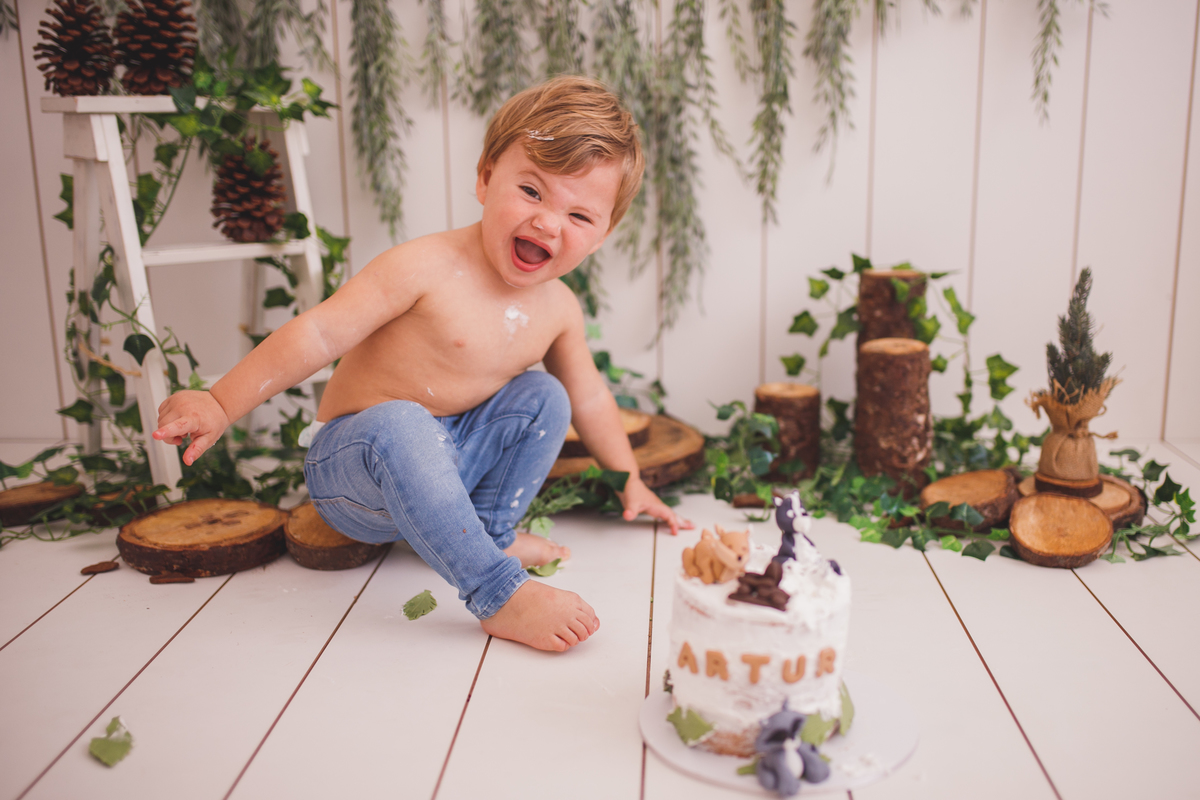 fotografa familia curitiba - smash the cake Artur estudio bolo bebe