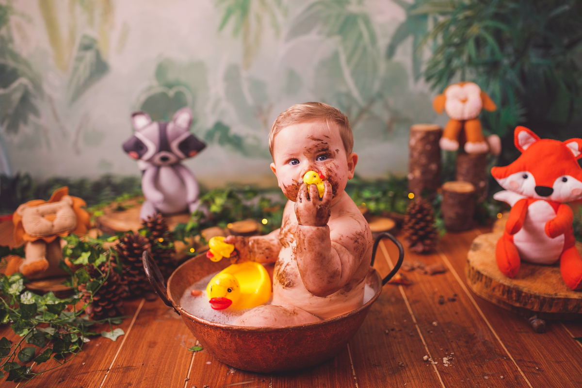 fotografa familia curitiba - smash the cake Alexandre - bebe bolo