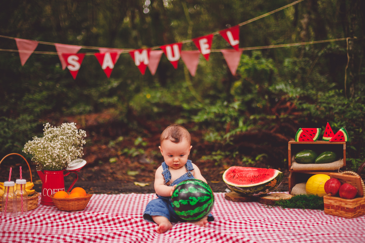 fotografa familia curitiba - Samuel piquenique barigui frutas 6 meses