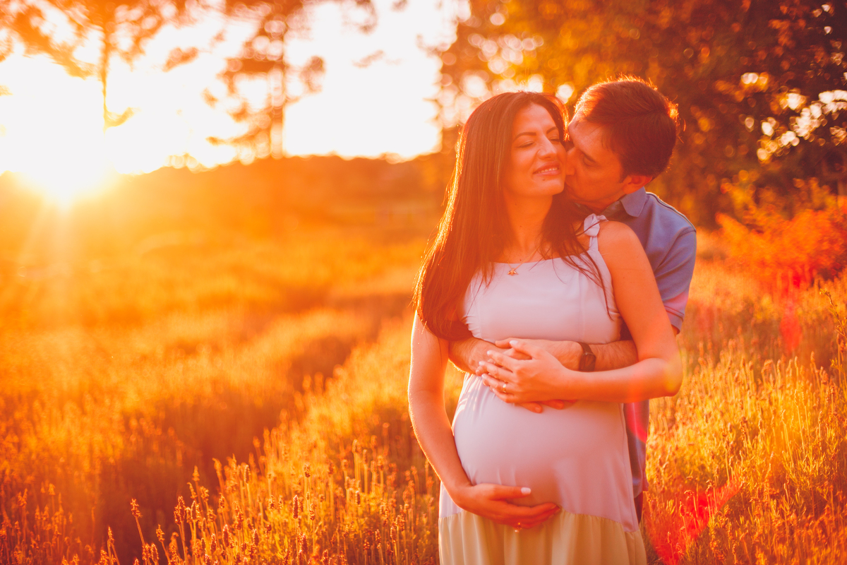fotografa familia curitiba - gestante externo lavandas por do sol