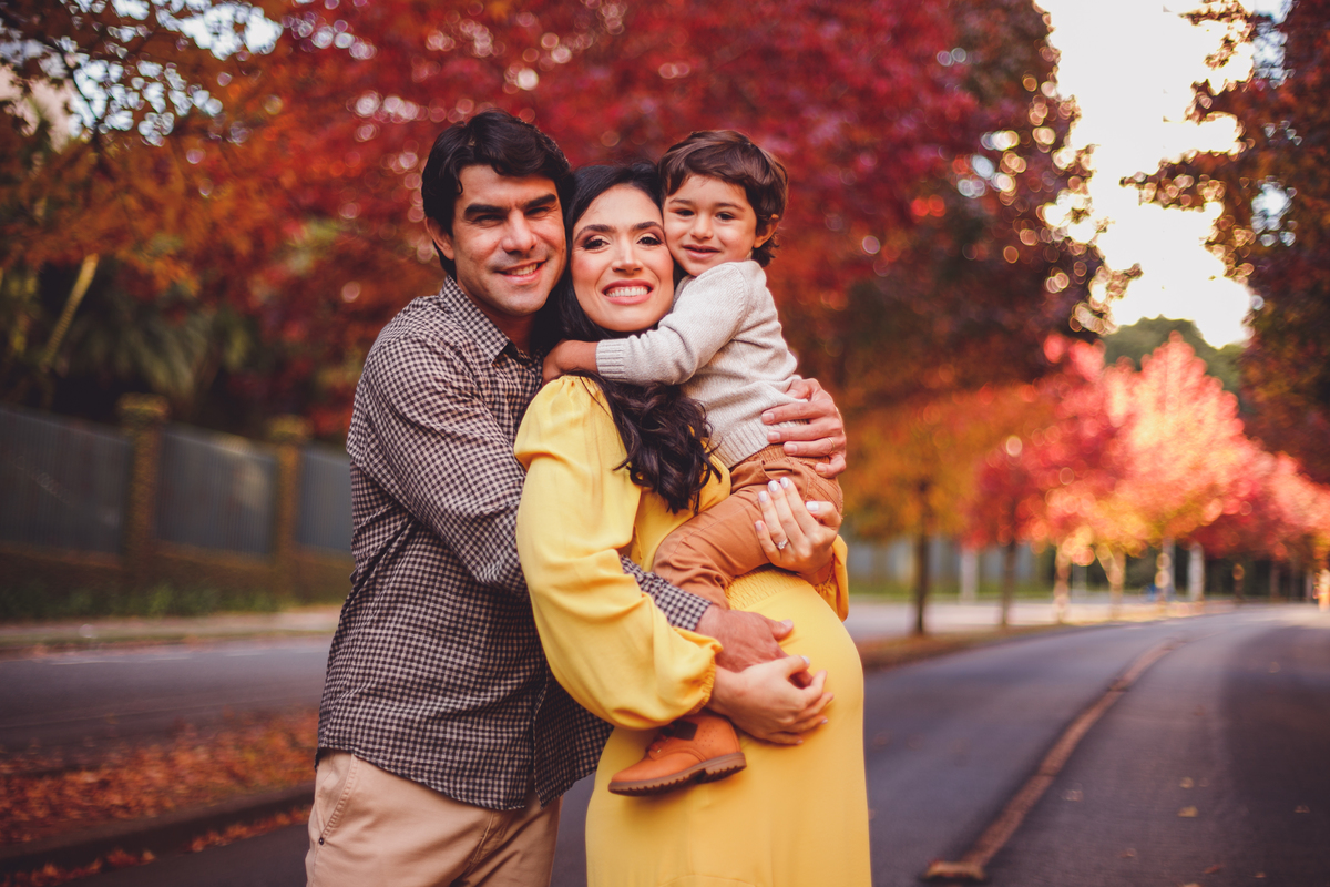 fotografa familia curitiba - ensaio gestante outono canaleta 