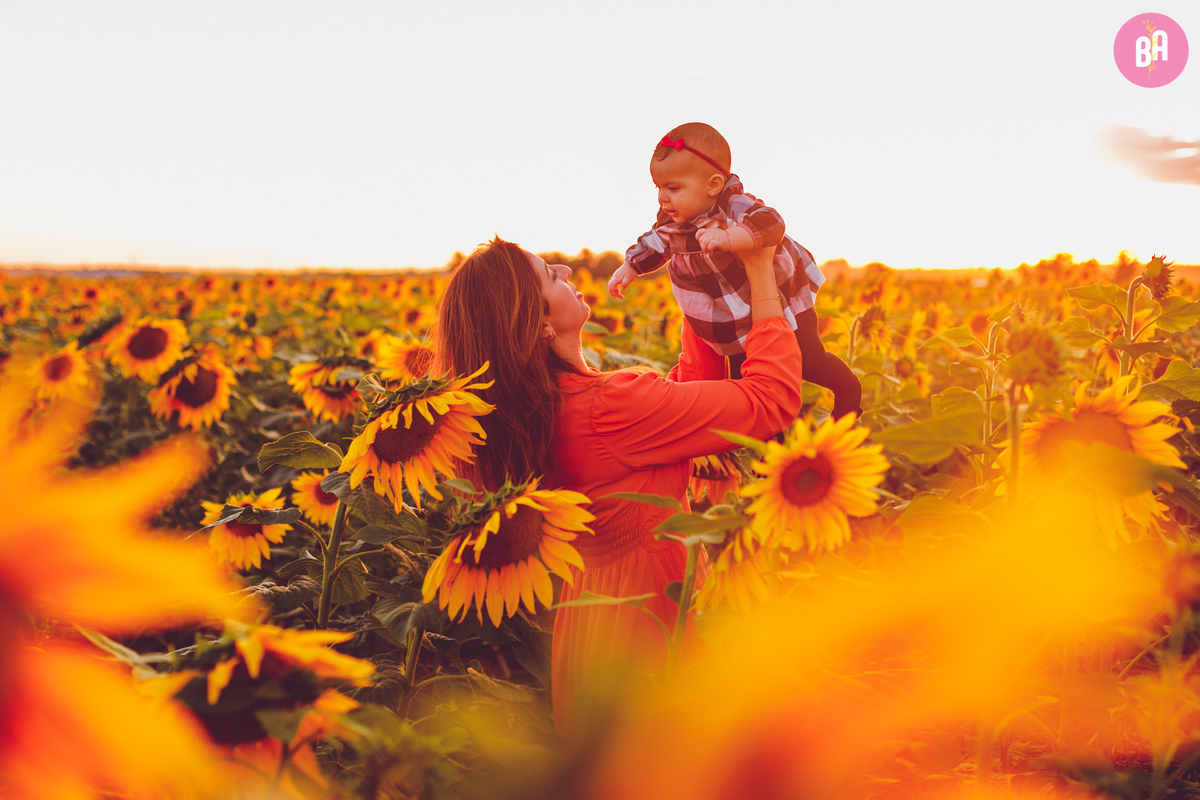 fotografa familia curitiba - Ensaio no girassol Holambra bebe menina flores por do sol