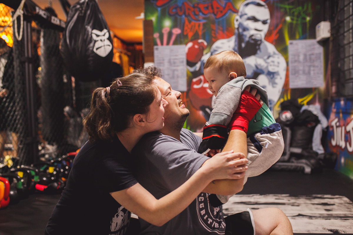 fotografa familia curitiba ensaio academia muay Thai 