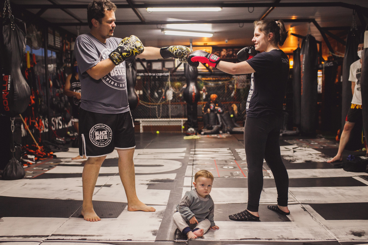 fotografa familia curitiba ensaio academia muay Thai 
