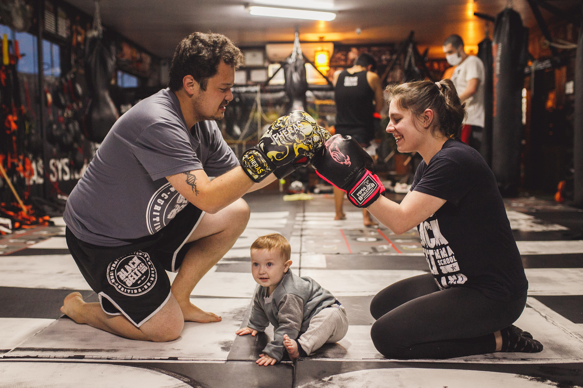 fotografa familia curitiba ensaio academia muay Thai 