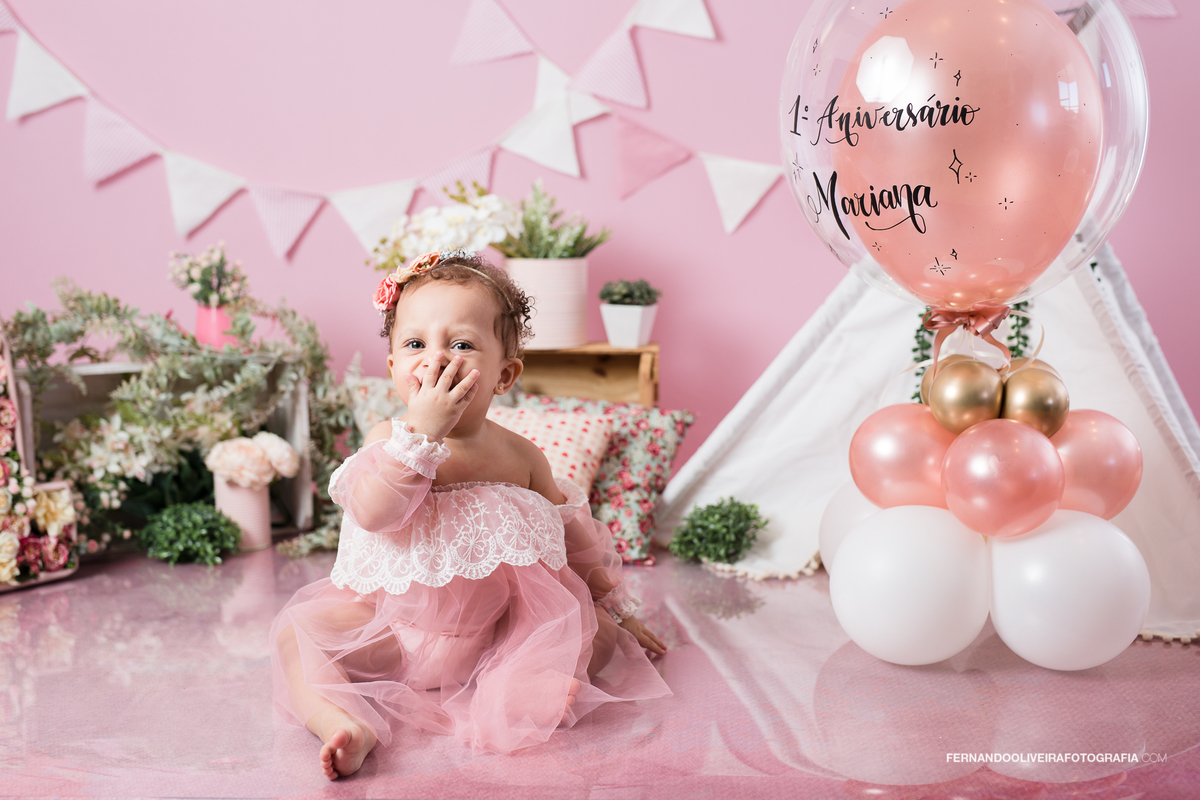 Ensaio smash the cake em casa 1 anoa