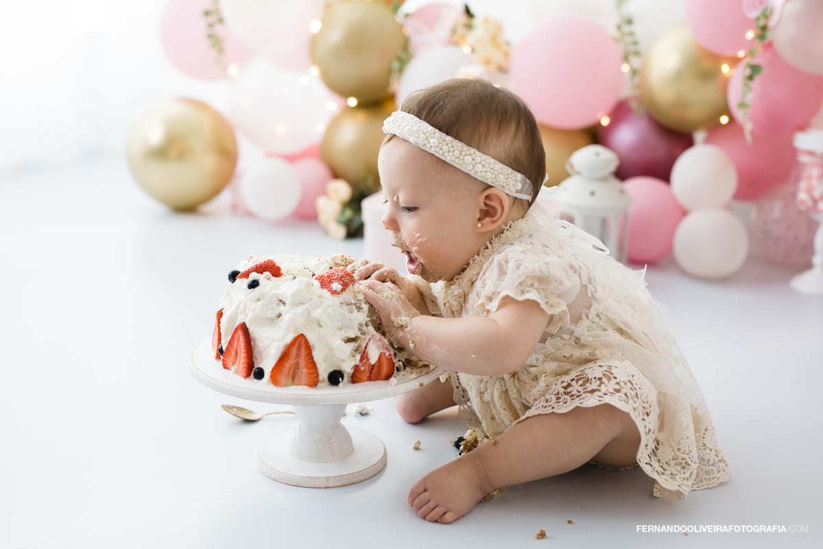 ensaio smash the cake 1 ano brooklin bebe