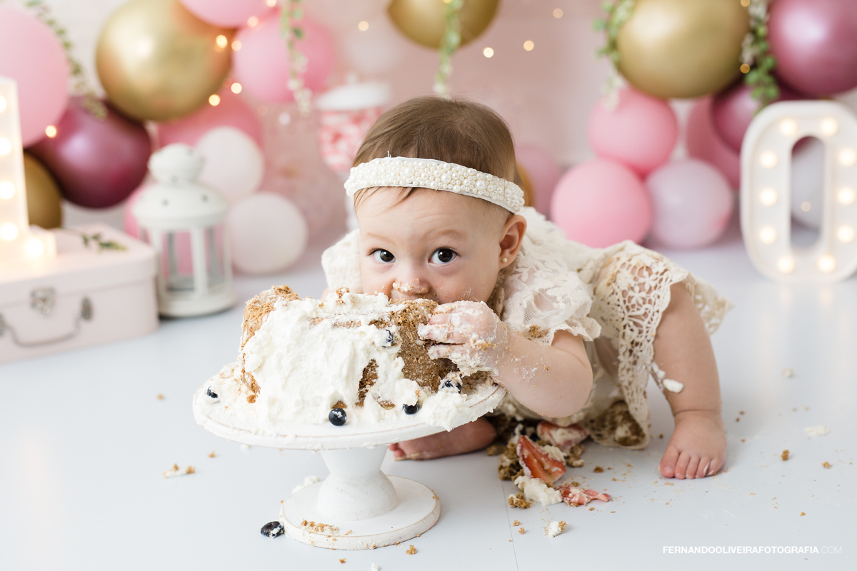 ensaio smash the cake 1 ano brooklin bebe