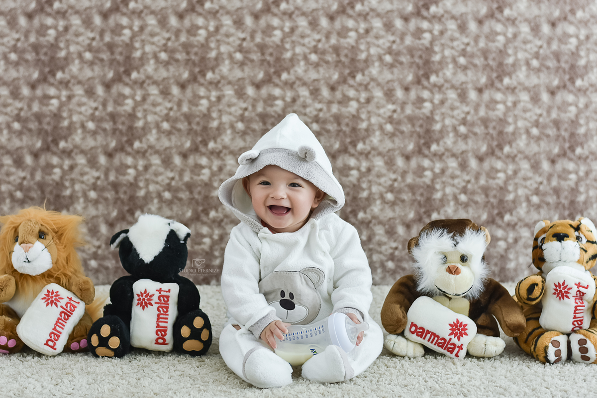 ACOMPANHAMENTO MENSAL - FOTOGRAFIA INFANTIL - MENINO - URSINHO - PARMALAT