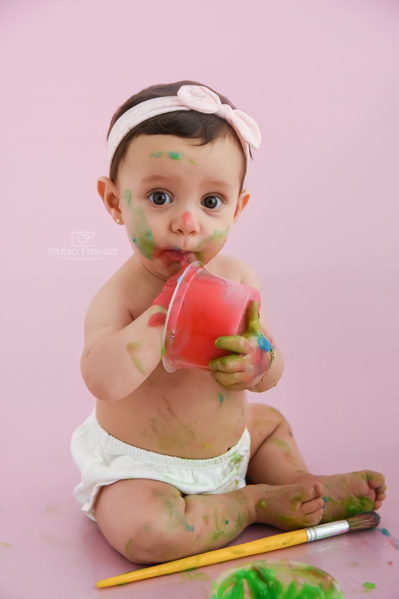 ACOMPANHAMENTO MENSAL - FOTOGRAFIA INFANTIL - MENINA - SMASH THE PAINT - TINTA