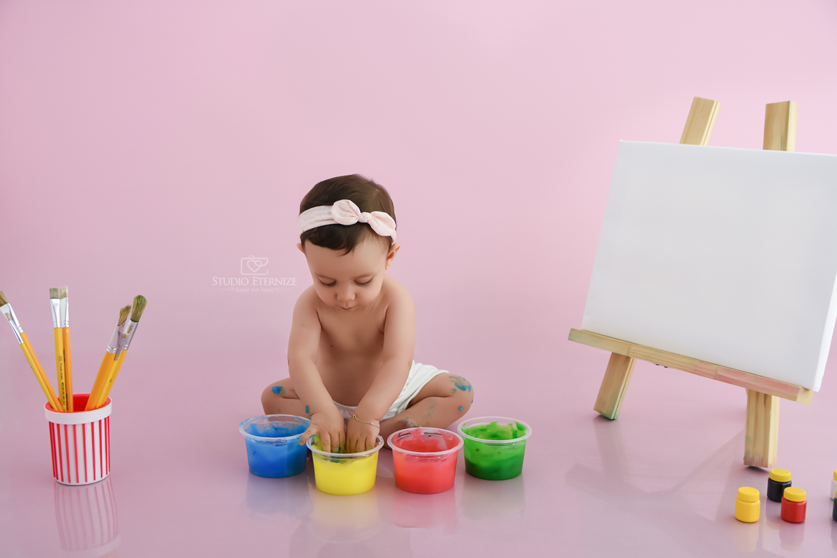 ACOMPANHAMENTO MENSAL - FOTOGRAFIA INFANTIL - MENINA - SMASH THE PAINT - TINTA