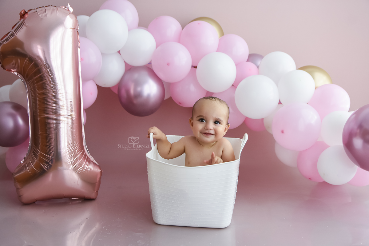 SMASH THE CAKE - ACOMPANHAMENTO MENSAL - FOTOGRAFIA INFANTIL - MENINA - SMASH THE CAKE