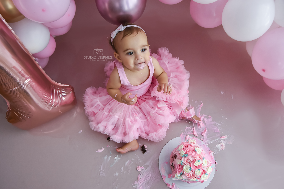SMASH THE CAKE - ACOMPANHAMENTO MENSAL - FOTOGRAFIA INFANTIL - MENINA - SMASH THE CAKE