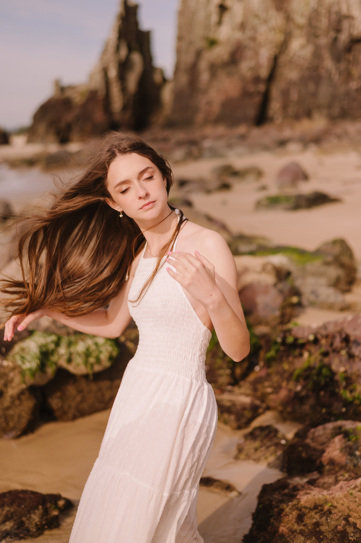 Ensaio 15 anos na praia de Torres ao amanhecer - Tati Maldaner Fotografia   praia da Guarita