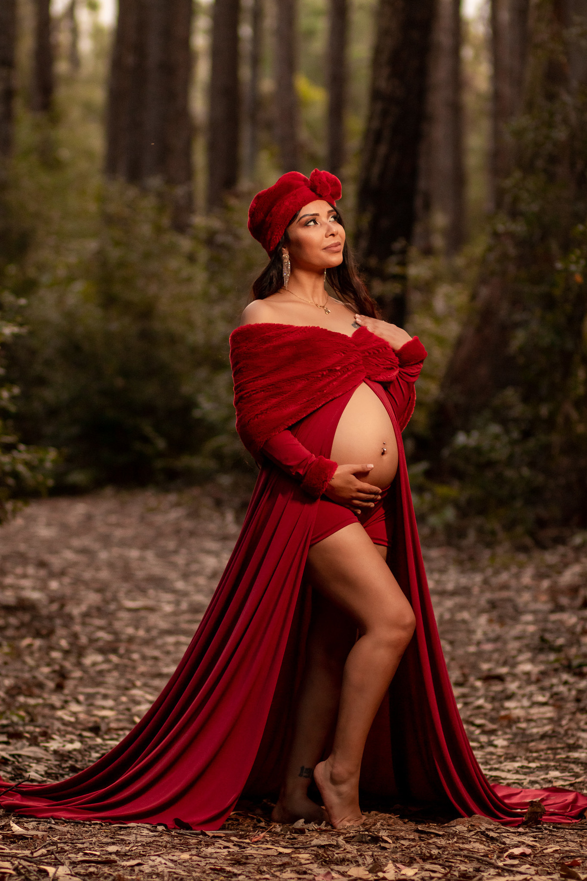 Ensaio gestante em Florianópolis na Floresta do Moçambique