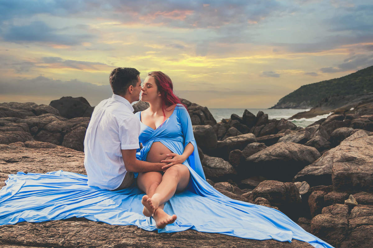 Ensaio Gestante Praia da Armação Sul da Ilha de Florianópolis