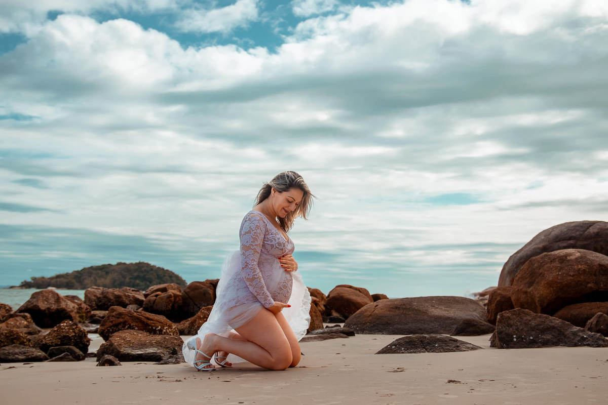 Ensaio Gestante - Florianópolis Praia de Canajurê